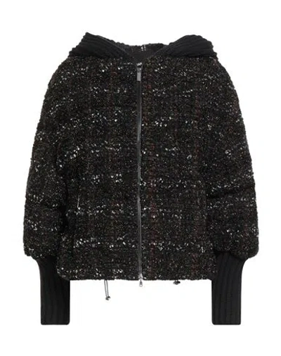Fabiana Filippi Woman Puffer Black Size 10 Polyamide, Virgin Wool, Acrylic, Polyester, Synthetic Fib