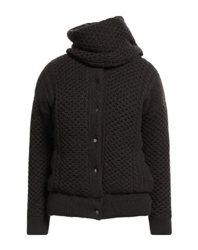 Fabiana Filippi Woman Puffer Dark Brown Size 4 Virgin Wool, Viscose, Silk, Cashmere, Polyester