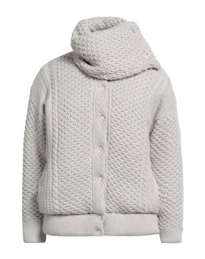 Fabiana Filippi Woman Puffer Light Grey Size 10 Virgin Wool, Viscose, Silk, Cashmere, Polyester In Gray