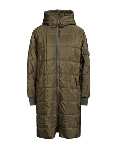 Fabiana Filippi Woman Puffer Military Green Size 8 Polyester, Polyamide, Elastane, Leather, Ecobrass