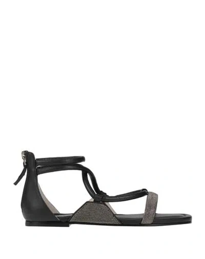 Fabiana Filippi Woman Sandals Black Size 8 Leather