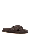 Fabiana Filippi Woman Sandals Chocolate Brown Size 8 Leather