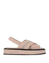 Fabiana Filippi Woman Sandals Light Brown Size 10.5 Leather In Beige