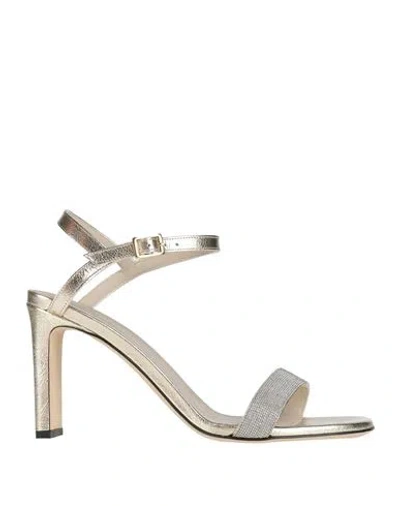 Fabiana Filippi Woman Sandals Platinum Size 7 Leather In Gray