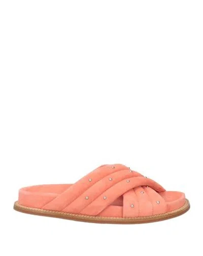 FABIANA FILIPPI FABIANA FILIPPI WOMAN SANDALS SALMON PINK SIZE 8 LEATHER