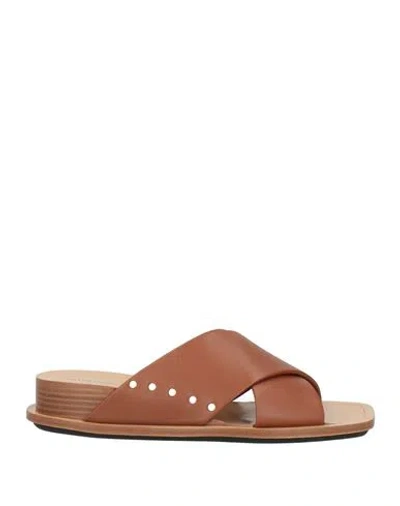FABIANA FILIPPI FABIANA FILIPPI WOMAN SANDALS TAN SIZE 8 LEATHER