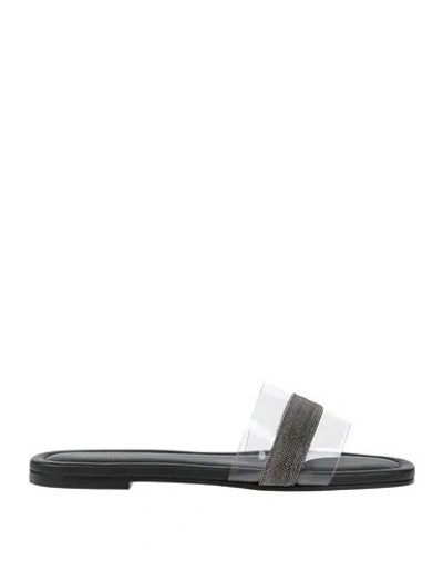 Fabiana Filippi Woman Sandals Transparent Size 8 Pvc - Polyvinyl Chloride
