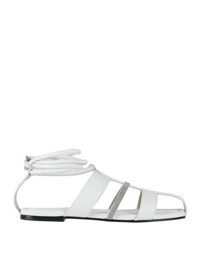 Fabiana Filippi Woman Sandals White Size 10 Leather