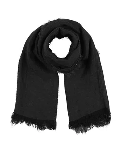 Fabiana Filippi Woman Scarf Black Size - Virgin Wool, Cotton, Polyester, Synthetic Fibers, Mohair Wo