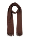 Fabiana Filippi Woman Scarf Brown Size - Linen, Silk In Burgundy