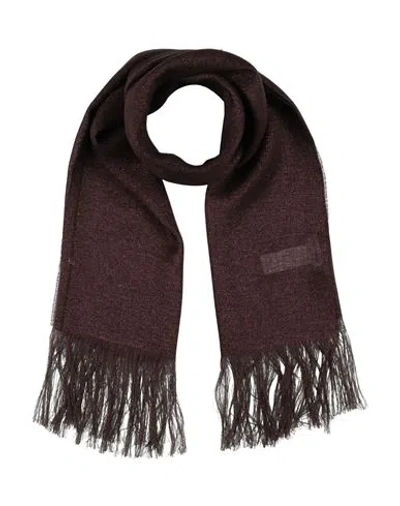 Fabiana Filippi Woman Scarf Dark Brown Size - Linen, Viscose, Metal, Polyester