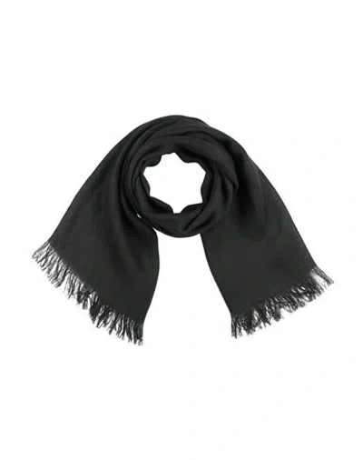 Fabiana Filippi Woman Scarf Dark Green Size - Linen, Silk In Black