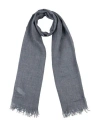 Fabiana Filippi Woman Scarf Slate Blue Size - Linen, Silk In Gray