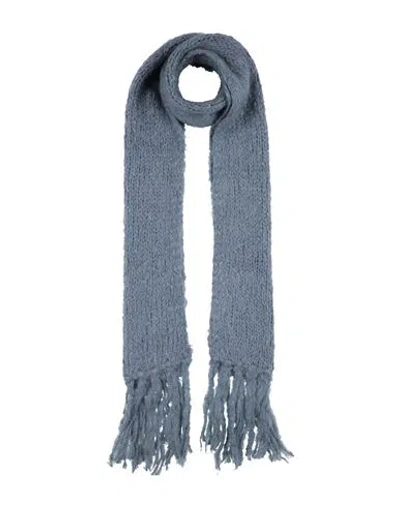 Fabiana Filippi Woman Scarf Slate Blue Size - Mohair Wool, Wool