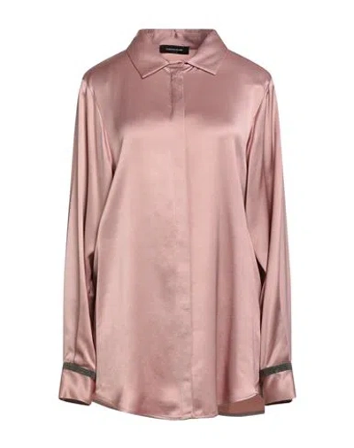Fabiana Filippi Woman Shirt Antique Rose Size 10 Viscose, Wool, Ecobrass In Pink