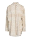 Fabiana Filippi Woman Shirt Beige Size 6 Cotton, Ecobrass