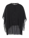 Fabiana Filippi Woman Shirt Black Size 12 Cotton, Ecobrass