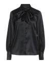 Fabiana Filippi Woman Shirt Black Size 12 Silk, Elastane