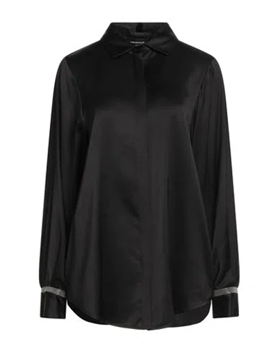 FABIANA FILIPPI FABIANA FILIPPI WOMAN SHIRT BLACK SIZE 2 VISCOSE, WOOL, ECOBRASS
