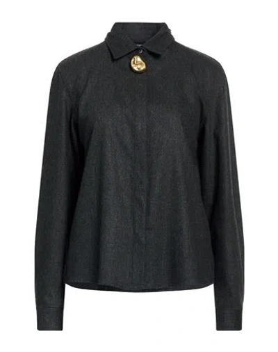 Fabiana Filippi Woman Shirt Charcoal Size 4 Virgin Wool, Polyamide, Elastane In Grey