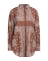 Fabiana Filippi Woman Shirt Chocolate Brown Size 10 Cotton, Ecobrass In Brown