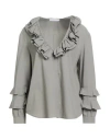 Fabiana Filippi Woman Shirt Grey Size 12 Cotton In Gray