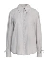 Fabiana Filippi Woman Shirt Grey Size 4 Cotton, Ecobrass In Grey