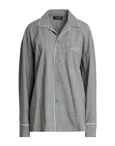 Fabiana Filippi Woman Shirt Grey Size 4 Virgin Wool, Polyamide, Elastane In Gray