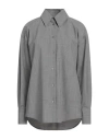 Fabiana Filippi Woman Shirt Grey Size 8 Virgin Wool, Polyamide, Elastane In Grey