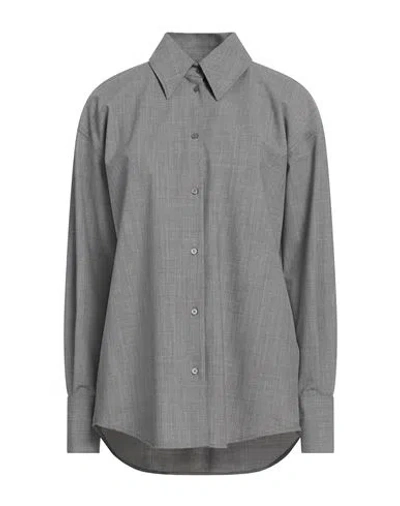 Fabiana Filippi Woman Shirt Grey Size 8 Virgin Wool, Polyamide, Elastane
