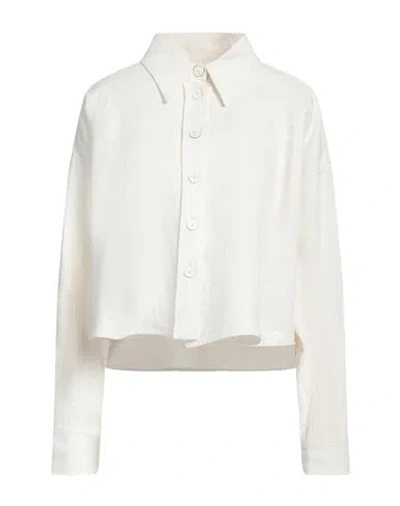 FABIANA FILIPPI FABIANA FILIPPI WOMAN SHIRT IVORY SIZE 6 LINEN, VISCOSE, POLYESTER