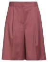 Fabiana Filippi Woman Shorts & Bermuda Shorts Antique Rose Size 4 Virgin Wool, Ecobrass In Red