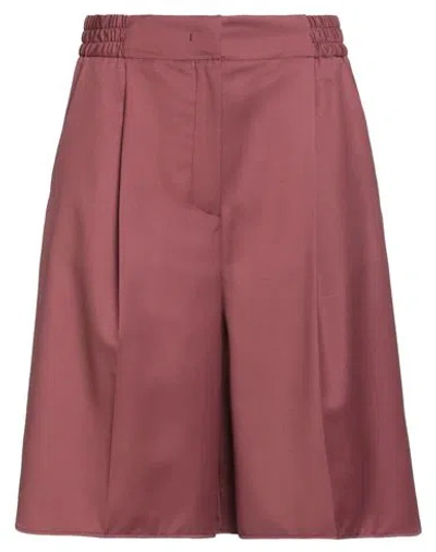 Fabiana Filippi Woman Shorts & Bermuda Shorts Antique Rose Size 4 Virgin Wool, Ecobrass In Red