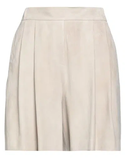 Fabiana Filippi Woman Shorts & Bermuda Shorts Beige Size 4 Leather