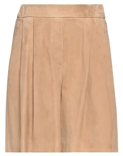 Fabiana Filippi Woman Shorts & Bermuda Shorts Camel Size 4 Leather In Beige