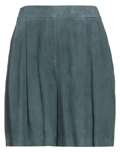 Fabiana Filippi Woman Shorts & Bermuda Shorts Deep Teal Size 4 Leather In Green