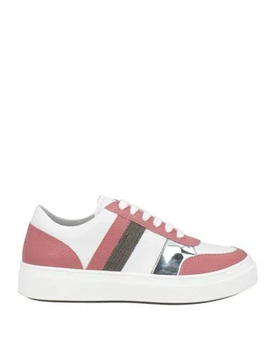 Fabiana Filippi Woman Sneakers Antique Rose Size 7 Leather, Ecobrass In Pink