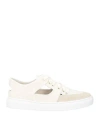 Fabiana Filippi Woman Sneakers Beige Size 6 Leather, Textile Fibers In Beige
