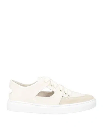 Fabiana Filippi Woman Sneakers Beige Size 6 Leather, Textile Fibers