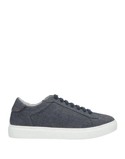Fabiana Filippi Woman Sneakers Blue Size 7 Linen, Cotton, Elastane