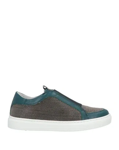 Fabiana Filippi Woman Sneakers Deep Teal Size 7 Leather In Multi