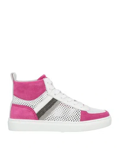 Fabiana Filippi Woman Sneakers Fuchsia Size 8 Leather, Textile Fibers In Pink