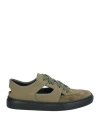 Fabiana Filippi Woman Sneakers Military Green Size 8 Textile Fibers, Leather
