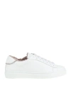 Fabiana Filippi Lace-up Leather Sneakers With Shiny Accents In White