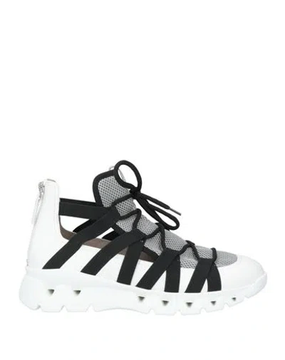 Fabiana Filippi Woman Sneakers White Size 7.5 Leather, Textile Fibers