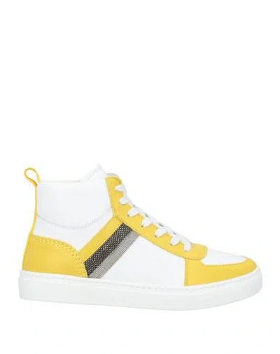 Fabiana Filippi Woman Sneakers Yellow Size 8 Leather
