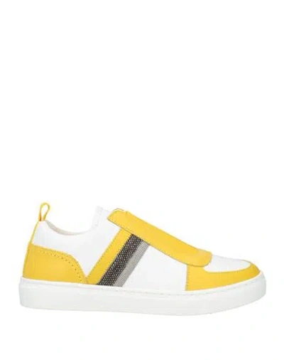 Fabiana Filippi Woman Sneakers Yellow Size 8 Leather