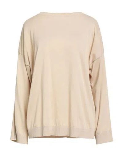 Fabiana Filippi Woman Sweater Beige Size 4 Cotton, Ecobrass In Neutral