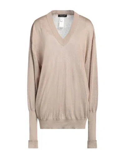 Fabiana Filippi Woman Sweater Beige Size 8 Linen, Silk, Ecobrass In Neutral