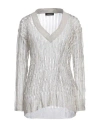 Fabiana Filippi Woman Sweater Beige Size 8 Viscose, Linen, Metallic Fiber, Polyamide In Beige